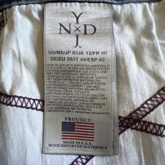 NYDJ Jeans Size 8 Blue Skinny Ankle Lift Tuck Tech Bling Embroidered Pockets - Picture 7 of 12